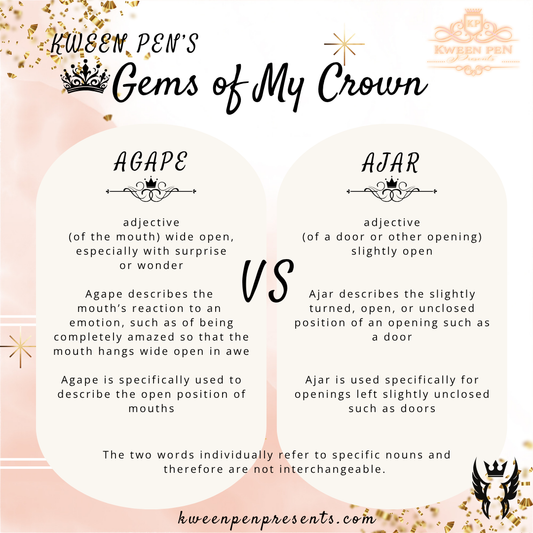 Gems of My Crown ~ Agape vs. Ajar